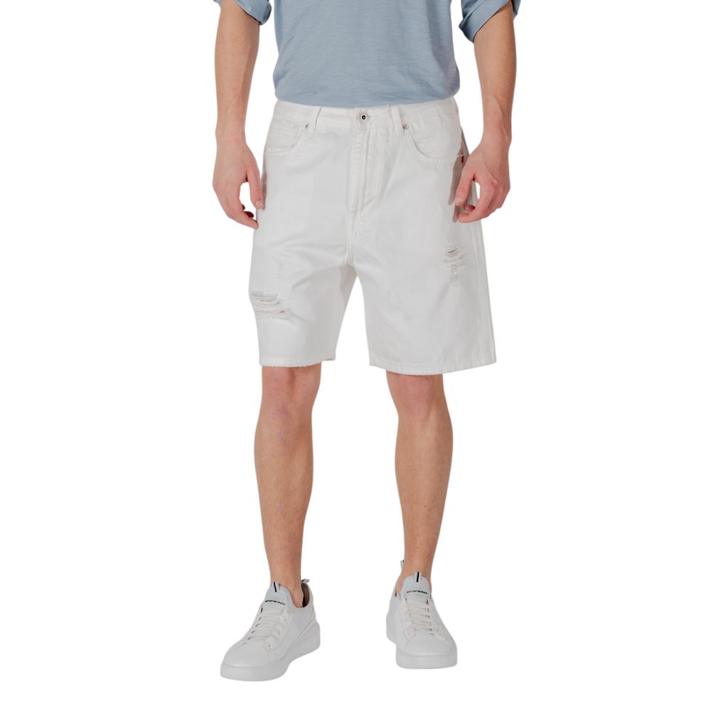Gianni Lupo White Cotton Bermuda Shorts