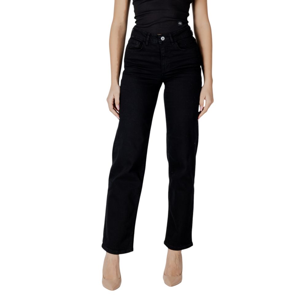 ICHI Schwarze Baumwolljeans mit Relaxed Fit