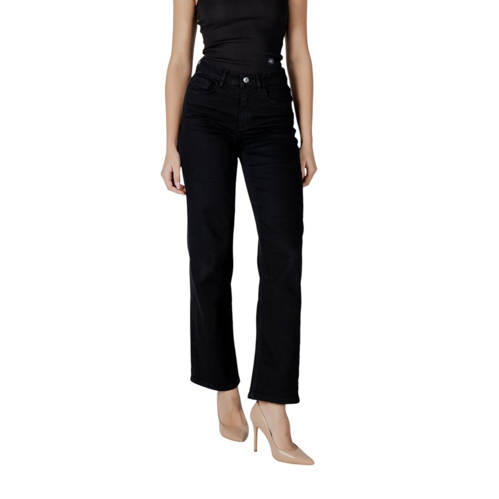 ICHI Schwarze Baumwolljeans mit Relaxed Fit