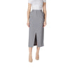 ICHI Gray Polyester Long Skirt