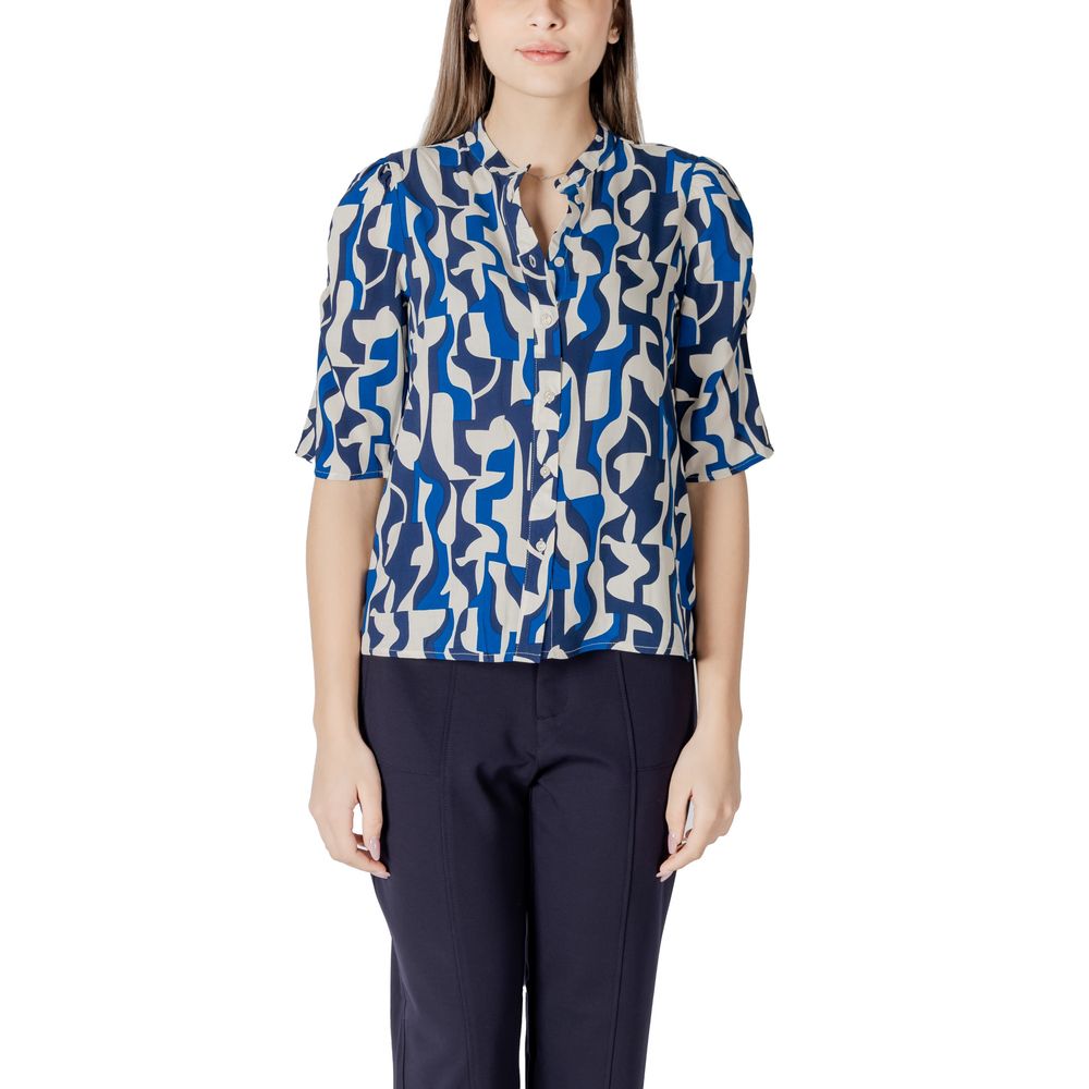 ICHI Bluse aus blauer Viskose