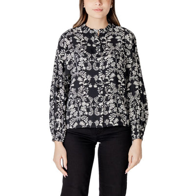 ICHI Black Viscose Blouse