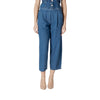 ICHI Blue Cotton Cropped Jeans