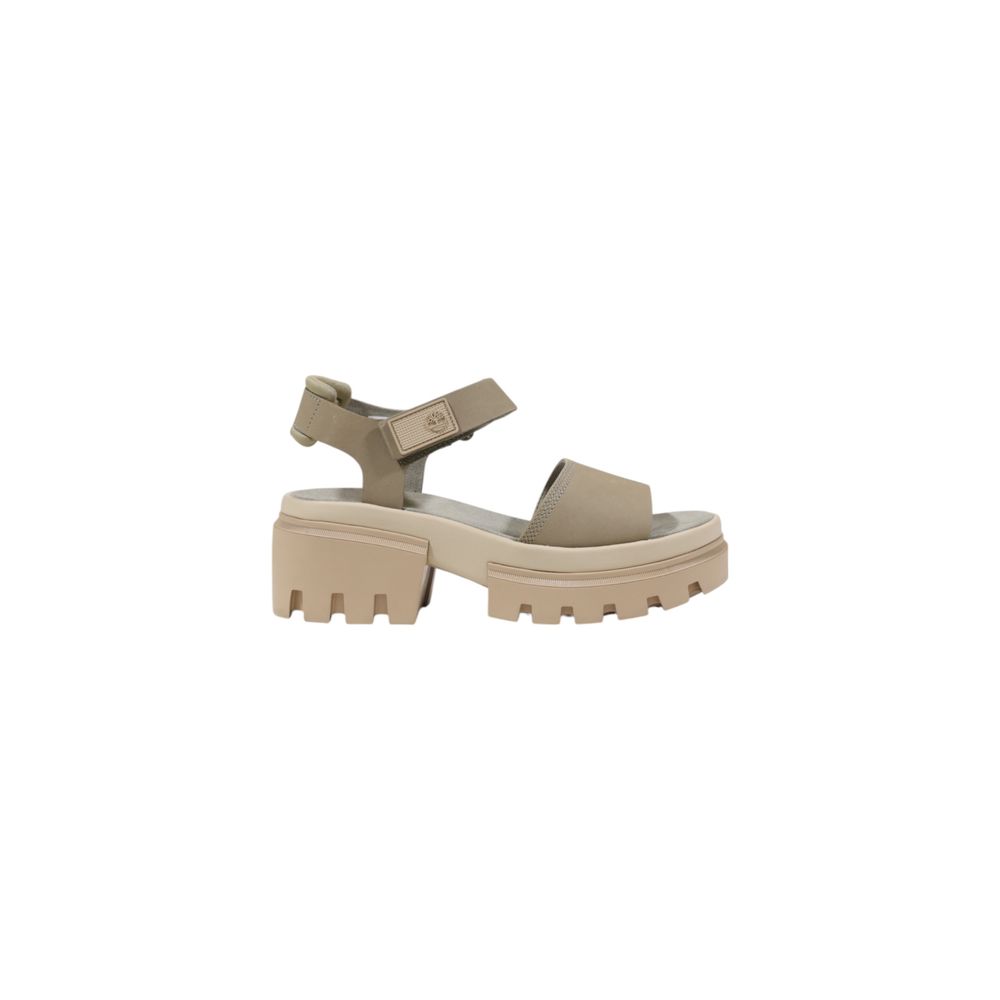 Timberland Beige Leder-Plateausandalen