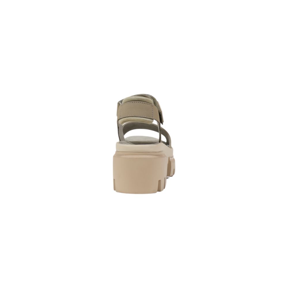 Timberland Beige Leder-Plateausandalen