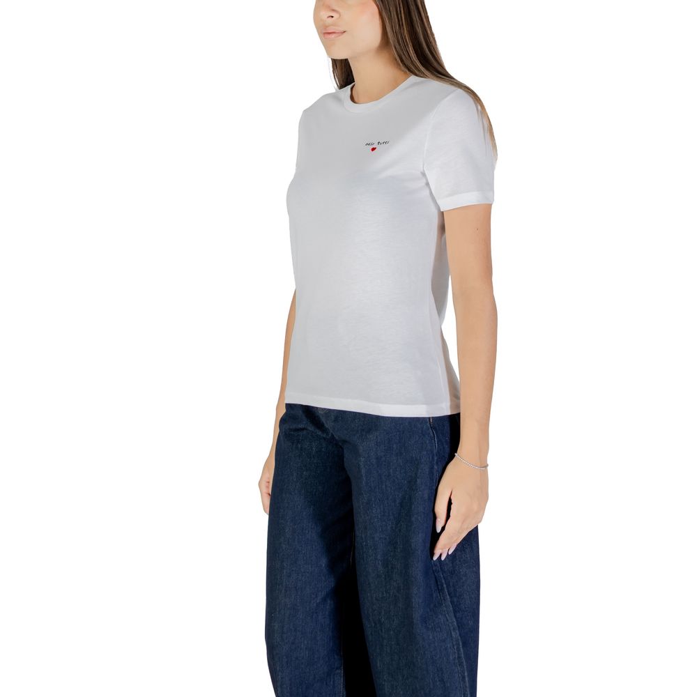 Nur weißes Baumwoll-T-Shirt