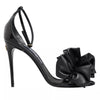 Dolce & Gabbana Black Leather Ankle Strap Heel Sandals Shoes