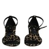 Dolce & Gabbana Gold Leopard Ankle Strap Heels Sandals Shoes