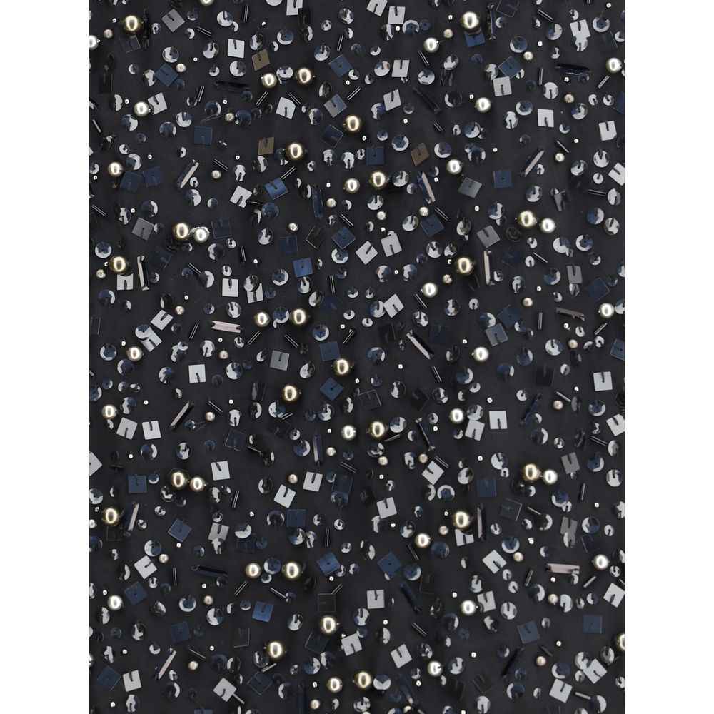 Schwarzer Sacai-Polyester-Midirock