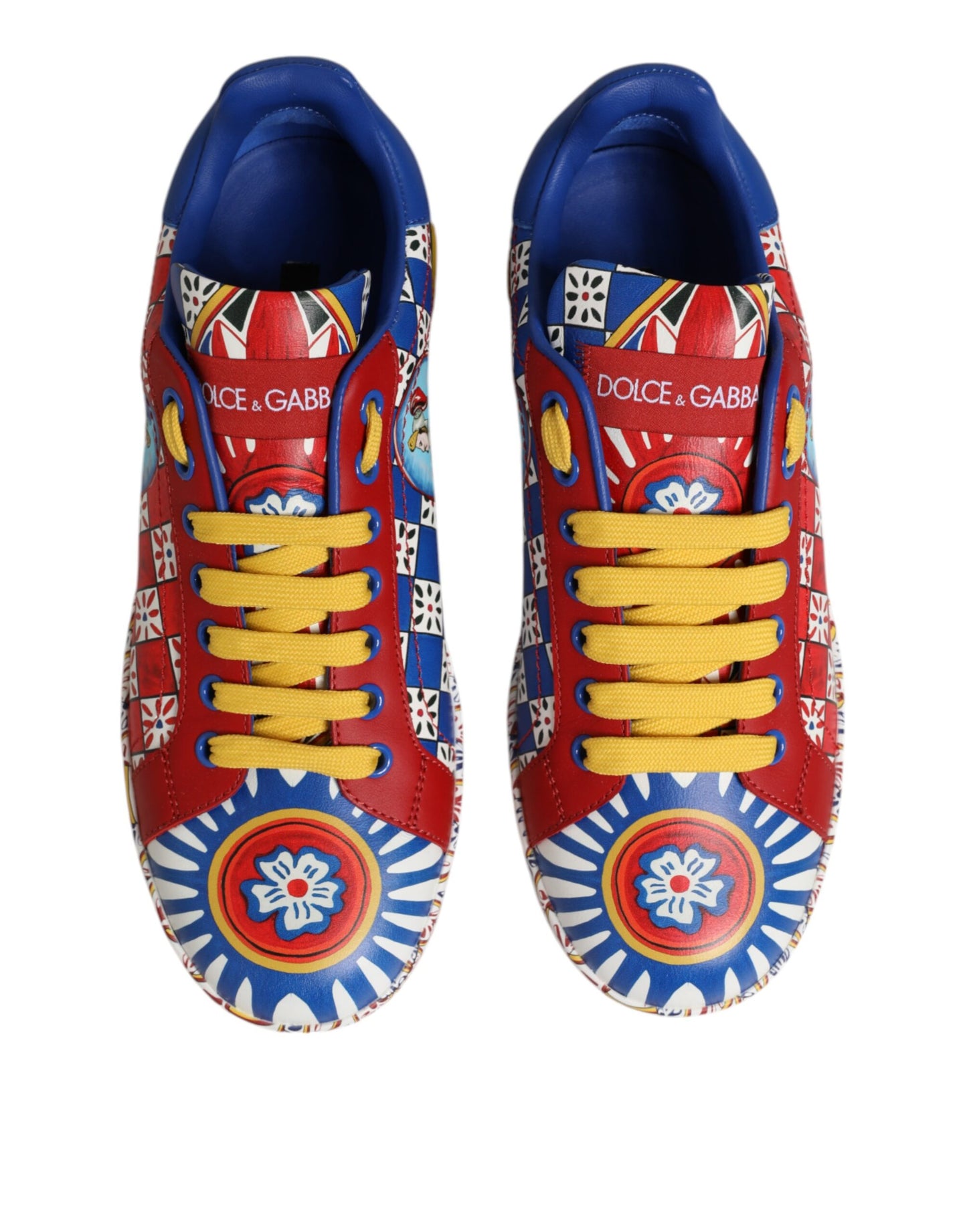 Dolce &amp; Gabbana Portofino Carretto Sneaker aus bedrucktem Leder