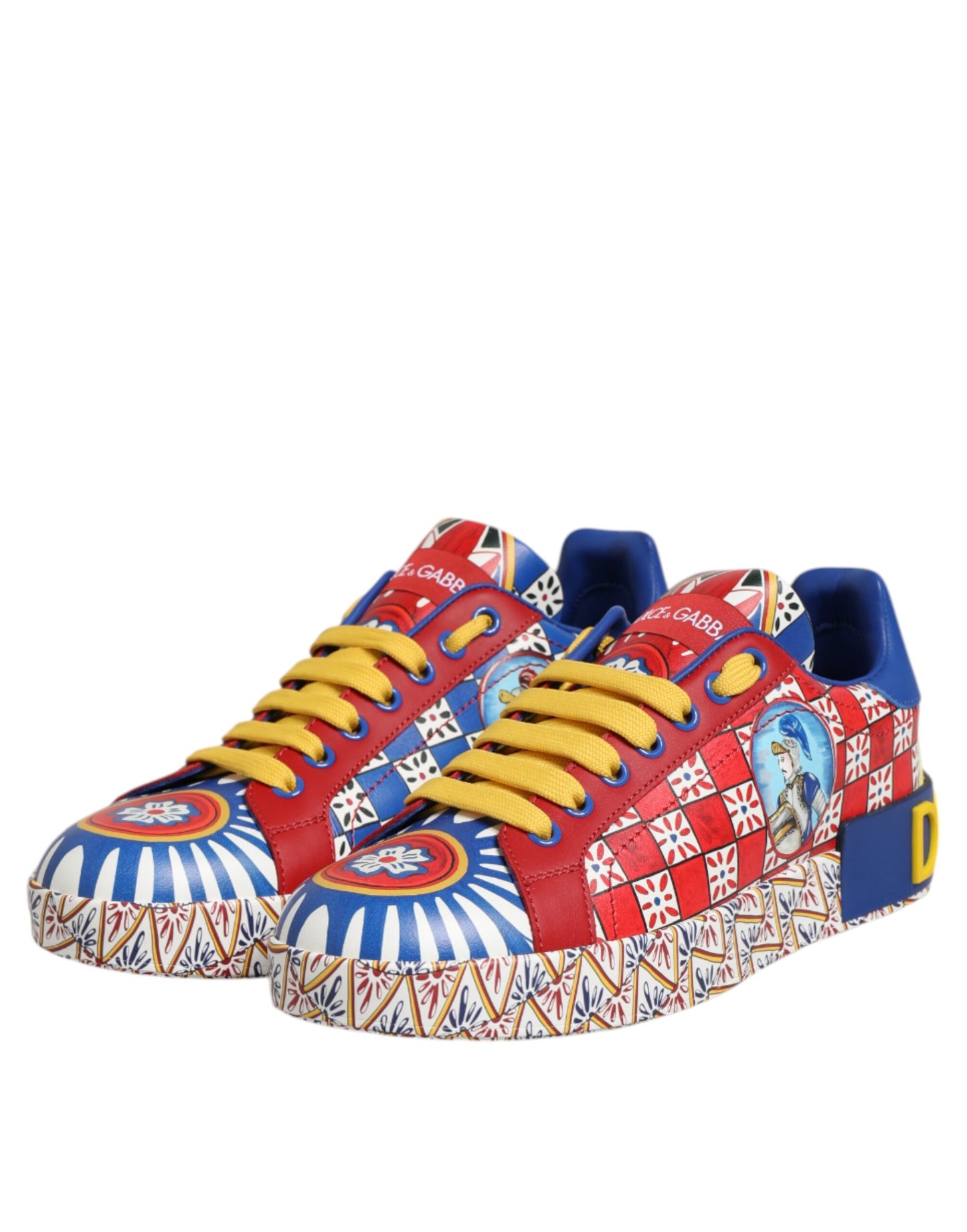 Dolce &amp; Gabbana Portofino Carretto Sneaker aus bedrucktem Leder