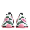 Dolce &amp; Gabbana Sorrento Sneakers mit weißem Rosenprint