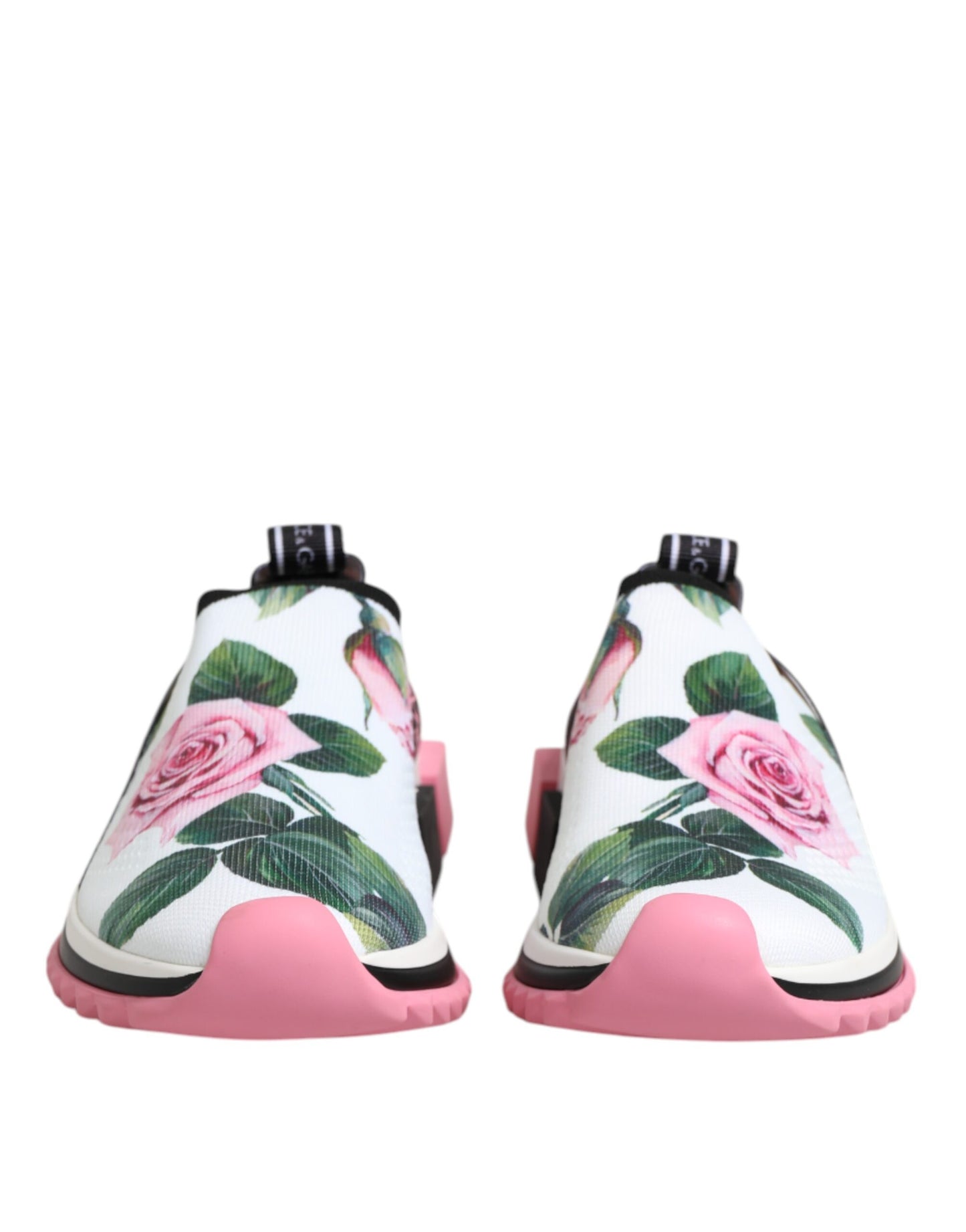 Dolce &amp; Gabbana Sorrento Sneakers mit weißem Rosenprint