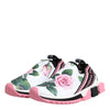 Dolce &amp; Gabbana Sorrento Sneakers mit weißem Rosenprint