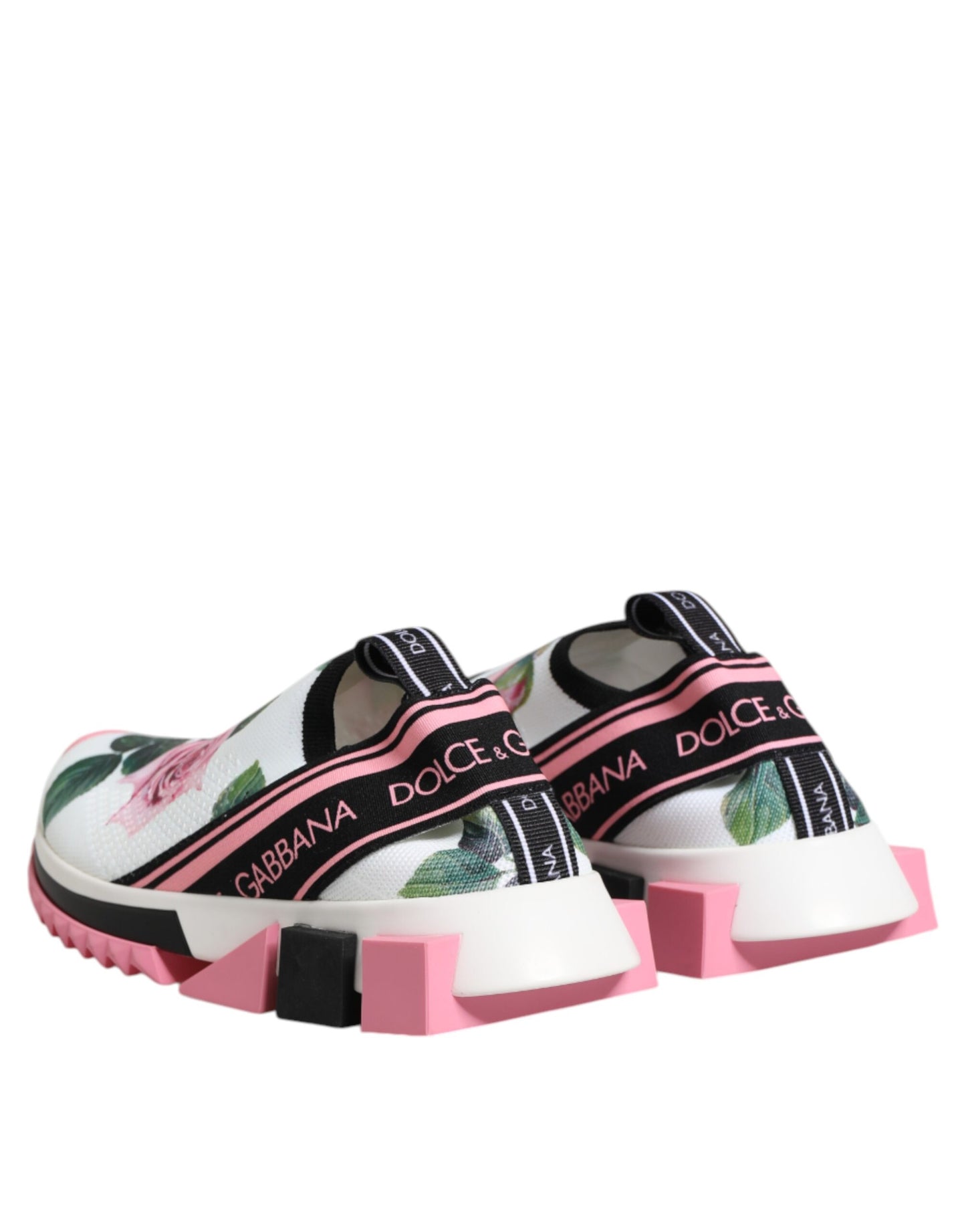Dolce &amp; Gabbana Sorrento Sneakers mit weißem Rosenprint