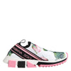 Dolce &amp; Gabbana Sorrento Sneakers mit weißem Rosenprint