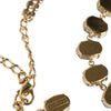 Dolce &amp; Gabbana Halskette aus goldfarbenem Messing mit Gliederkette und Rosenblüten-Kristall