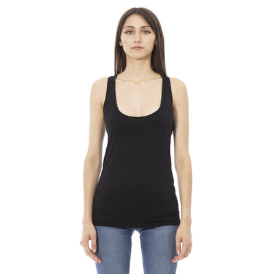 Just Cavalli Schwarzes Viskose-Tanktop