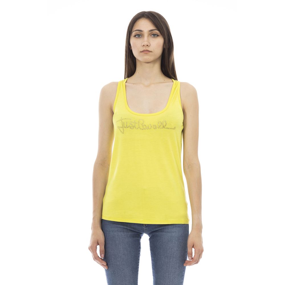 Just Cavalli gelbes Viskose-Tanktop