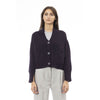 Alpha Studio Purple Merino Wool Women Cardigan