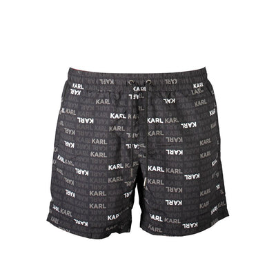 Karl Lagerfeld Nero Polyester Men's Swim Boxer