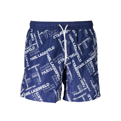 Karl Lagerfeld Blue Polyester Men's Swim Boxer
