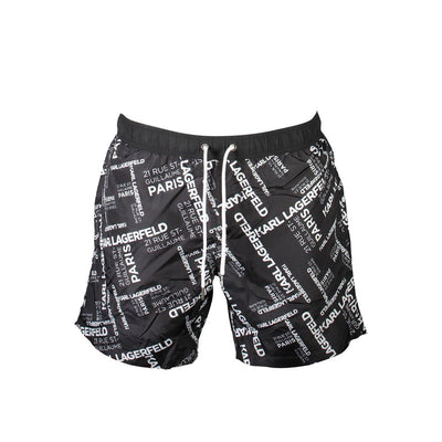 Karl Lagerfeld Black Polyester Men's Swim Boxer