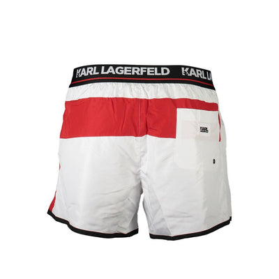 Karl Lagerfeld Bianco Poliestere Men Swim Boxer