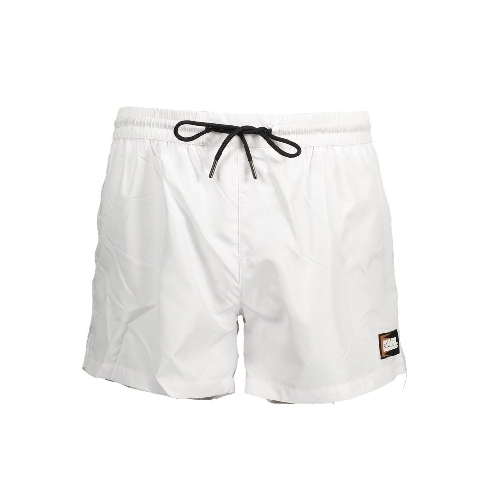 Karl Lagerfeld White Polyester Men's Swim Boxer