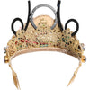 Dolce & Gabbana Gold Brass Crystal Embellished Headpiece Crown Diadem Tiara