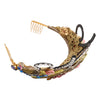 Dolce & Gabbana Gold Brass Crystal Embellished Headpiece Crown Diadem Tiara
