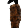 Dolce & Gabbana Brown Red Fox Fur Neck Cashmere Warmer Scarf
