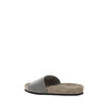 Brunello Cucinelli Brown Calf Leather Bos Taurus Flat Sandals