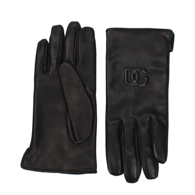Dolce & Gabbana Black Leather Gloves