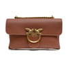 PINKO Schultertasche Love Boucle Riga aus braunem Leder