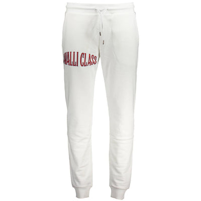 Cavalli Class Bianco Cotton Men Jogger Pant