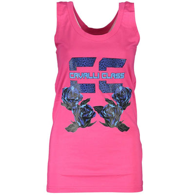 Cavalli Class Rosa Cotton Women Tank Top