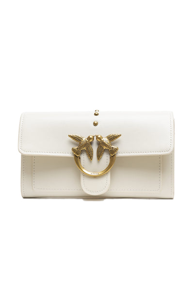 PINKO White Leather One Simply Love Mini Bag