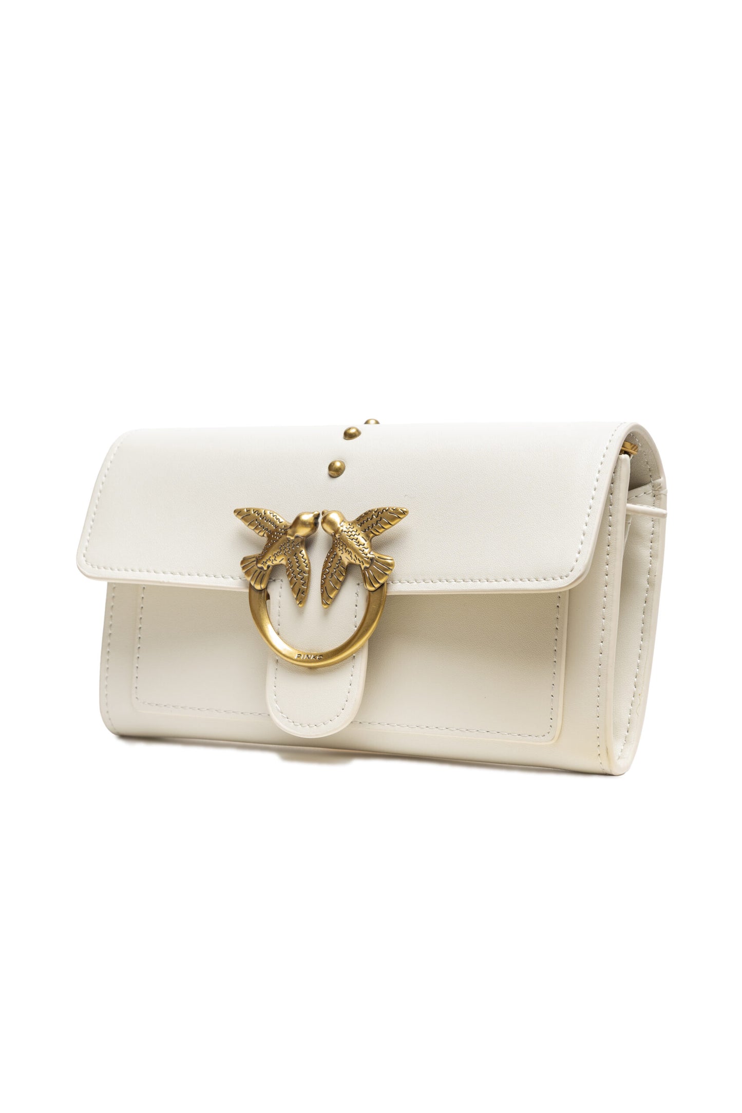 PINKO Weiße Leder One Simply Love Mini-Tasche