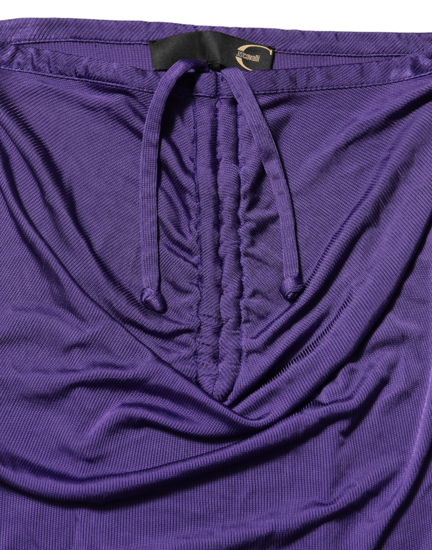 Cavalli Class Purple Viscose Elastane Strapless Bodycon Dress