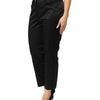 BENCIVENGA Black Cotton Blend Cropped Straight Leg Pants