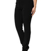 Exte Black Viscose Acetate Blend Straight Leg High Waist Pants
