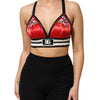 Dolce & Gabbana Red Satin Floral Embroidered Bralette Crop Top