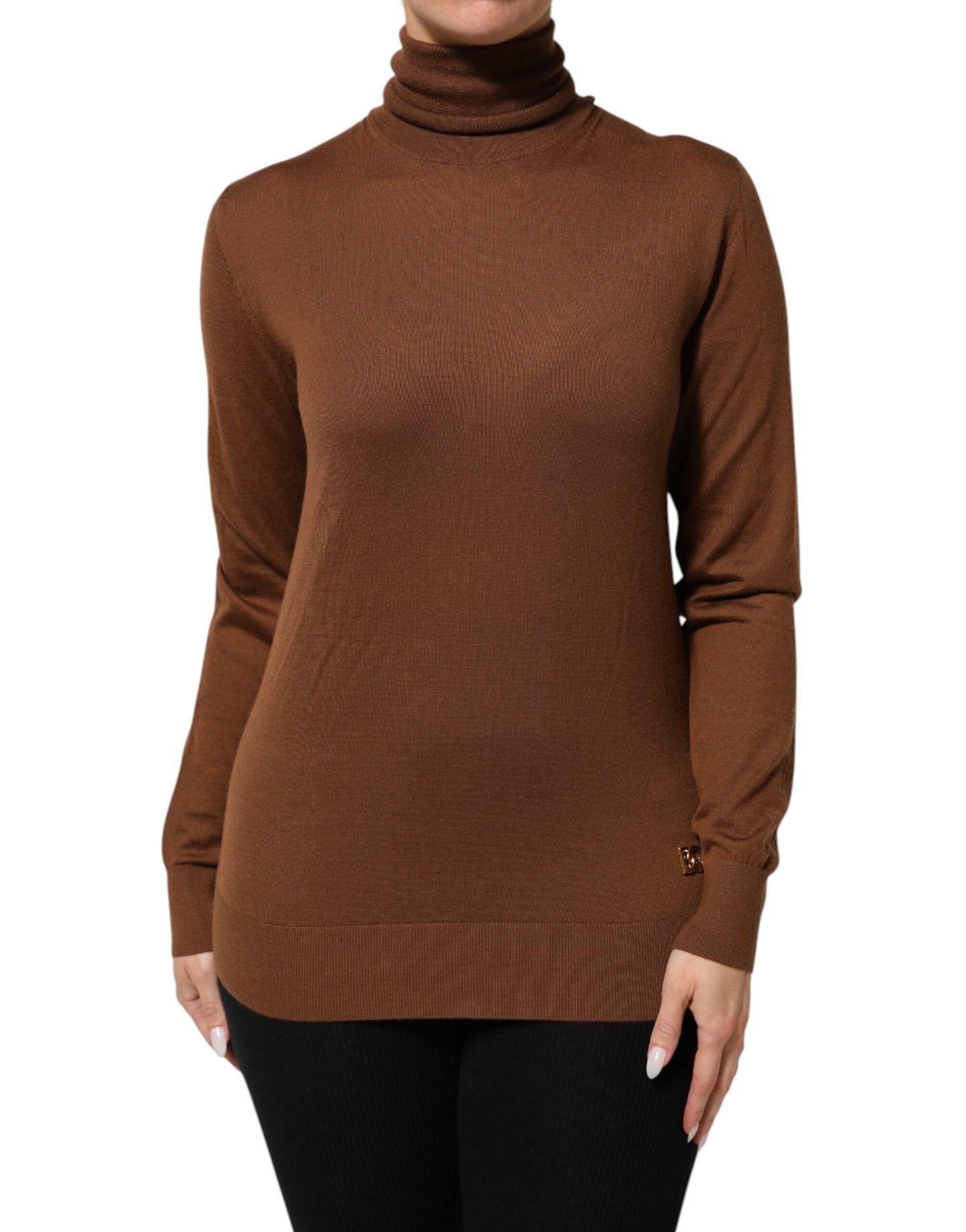 Dolce &amp; Gabbana brauner Kaschmir-Rollkragenpullover