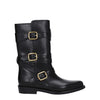 Celine Black Leather Flat Boots