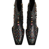 Dolce & Gabbana Black Crystal Embellished Men Short Boots Shoes
