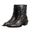 Dolce & Gabbana Black Crystal Embellished Men Short Boots Shoes