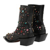 Dolce & Gabbana Black Crystal Embellished Men Short Boots Shoes