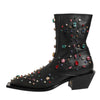 Dolce & Gabbana Black Crystal Embellished Men Short Boots Shoes