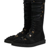 Dolce & Gabbana Black Alpaca Wool Suede Mid Calf Boots Shoes